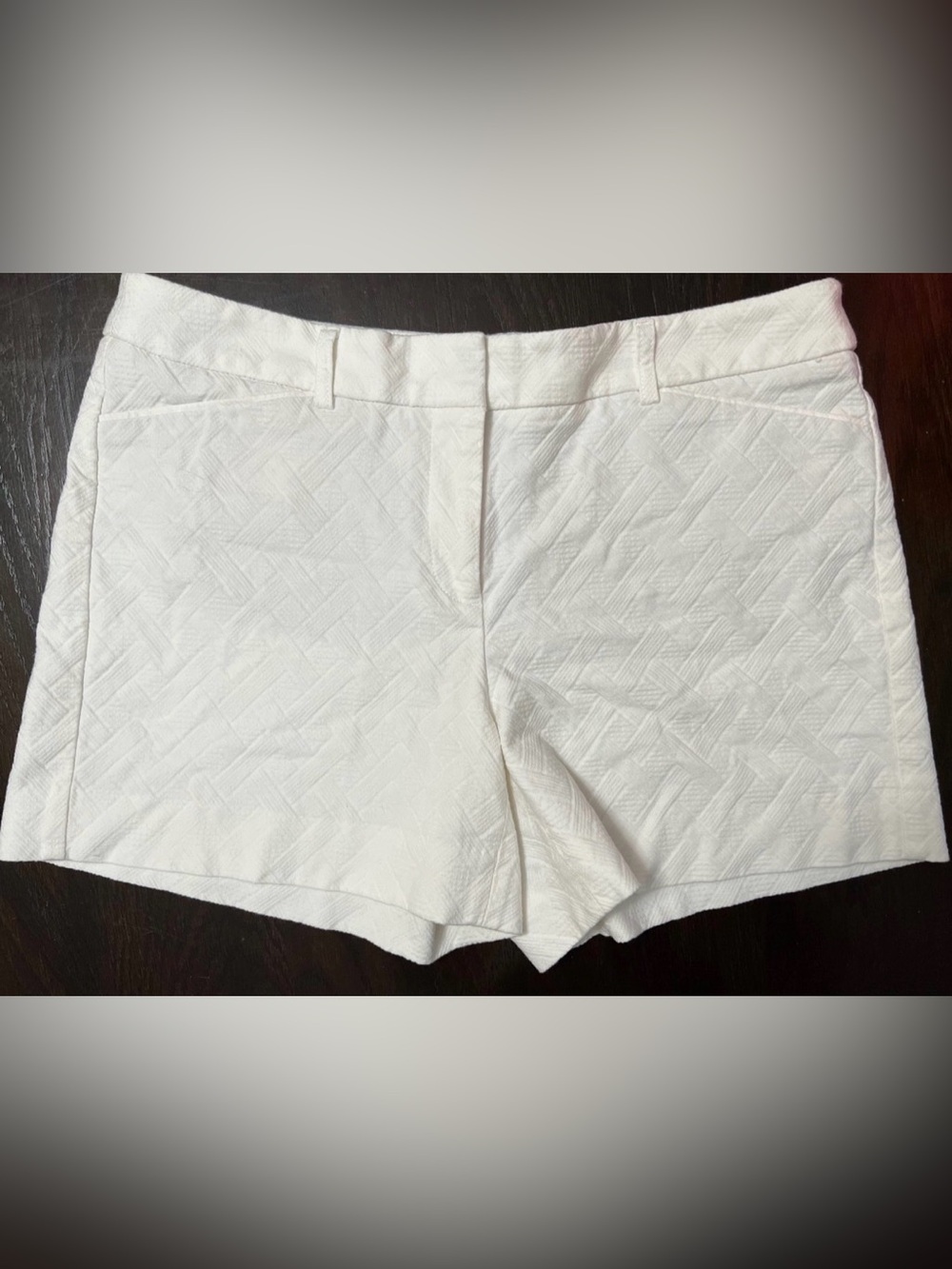 White House Black Market - Women's White Textured Tailored Shorts